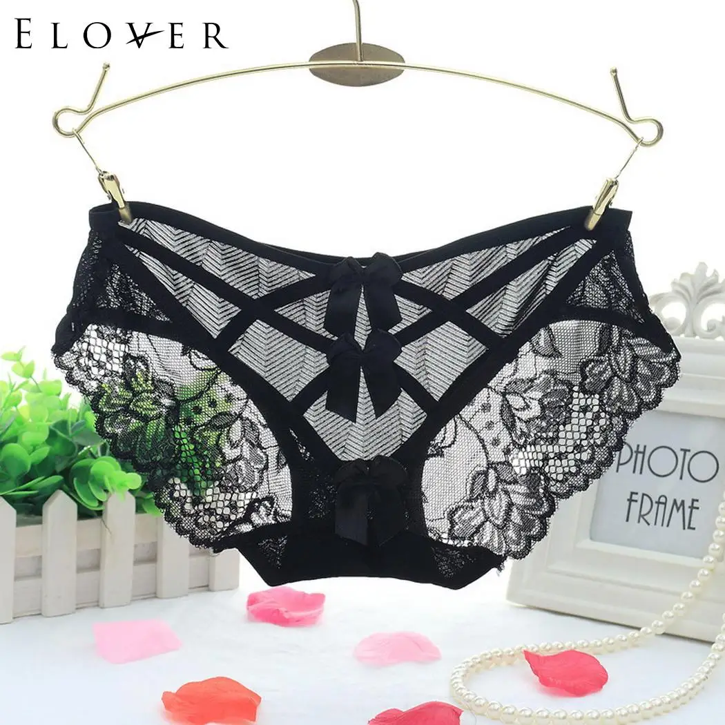 Женские кружевные трусики Elover с цветочным принтом и бантиком нижнее белье из