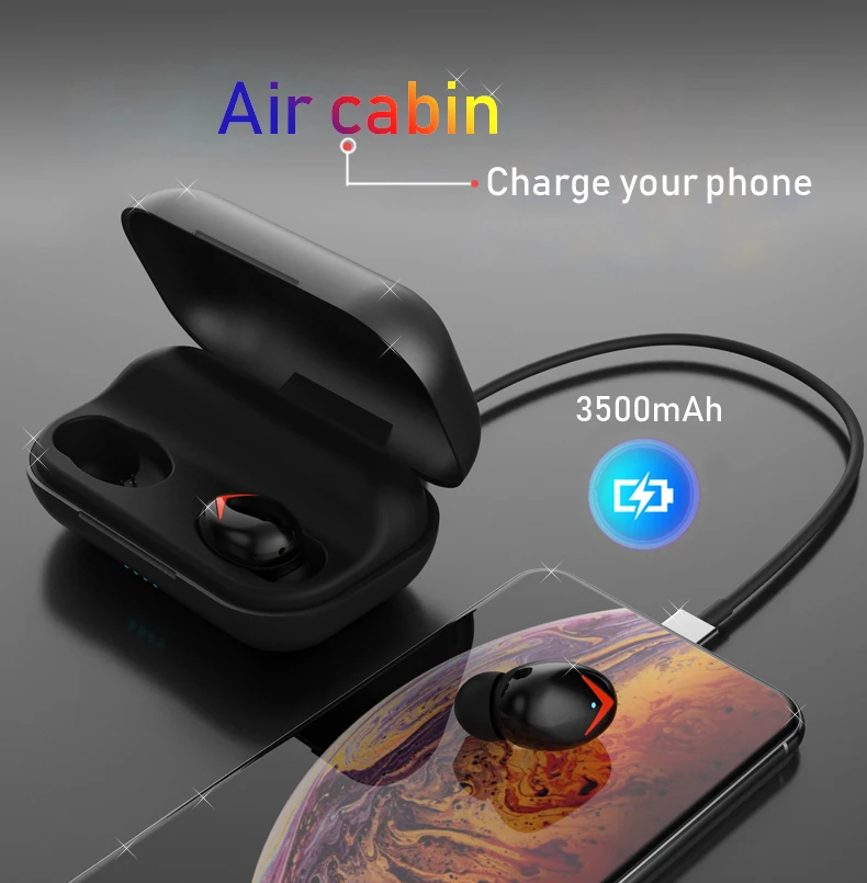 YUNAO TWS беспроводные Bluetooth наушники сенсорные наушники ln-ear беспроводные Bluetooth спортивные наушники зарядная коробка может заряжать ваш телефон