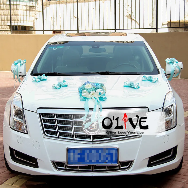 Wedding Car Decoration Flowers Artificial Sucker Ribbon Decorative Wreath DIY Customized Wholesale | Дом и сад