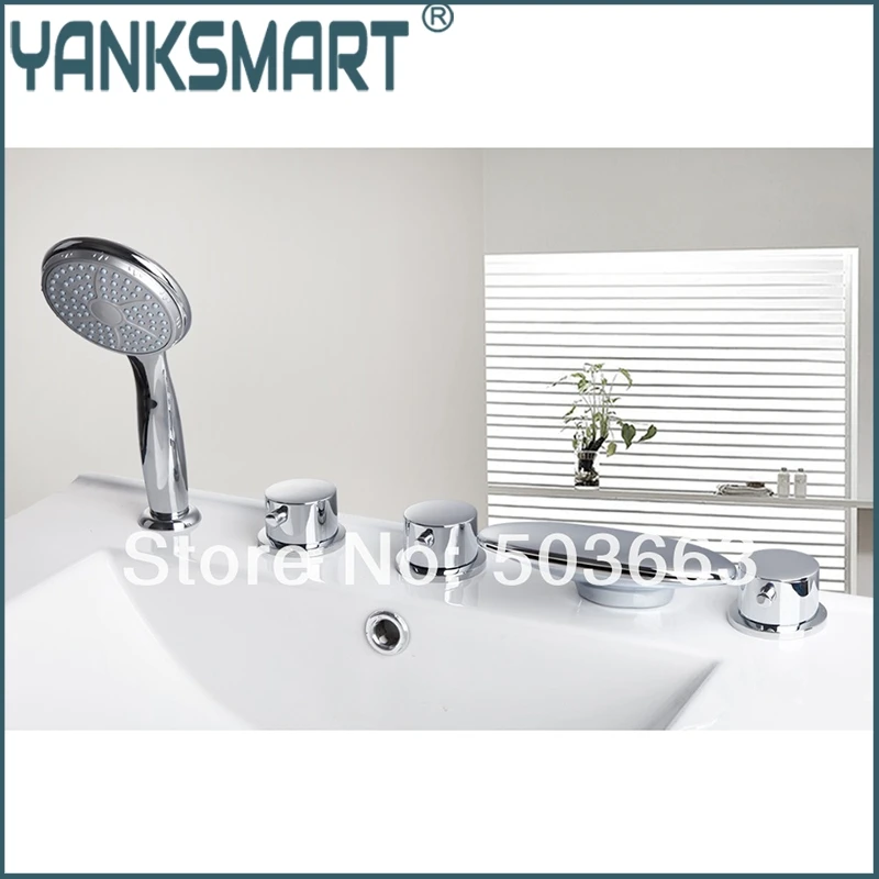 Роскошный дизайн спрей 5 шт. 2 рычага + ручного душа для ванной комнаты ванна