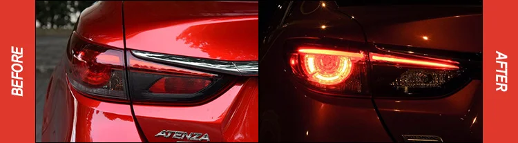 AKD автомобильный Стайлинг для Mazda 6 задние фонари- мазда 6 Atenza светодиодный задний фонарь светодиодный DRL сигнал тормоза заднего хода авто аксессуары