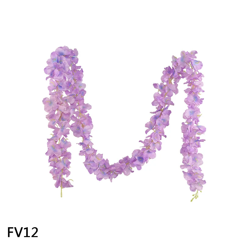 FV12 1,8 м искусственная Цветочная лоза, орхидеи, цветок, гирлянда ручной работы, подвесная гирлянда, Романтическая Свадебная вечеринка, украшение для дома - Цвет: FV12