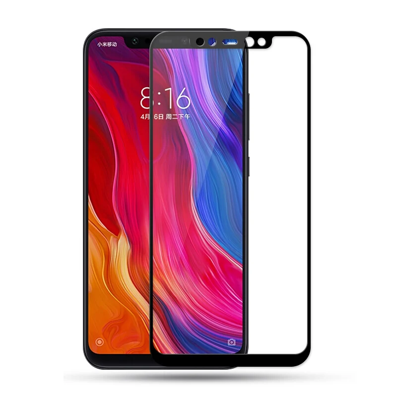 Mi8 закаленное стекло для Xiaomi mi8 SE стекло закаленное пленка MOFi mi8 explorer edition пленка стекло полное покрытие защита экрана 2.5D - Цвет: HD Black