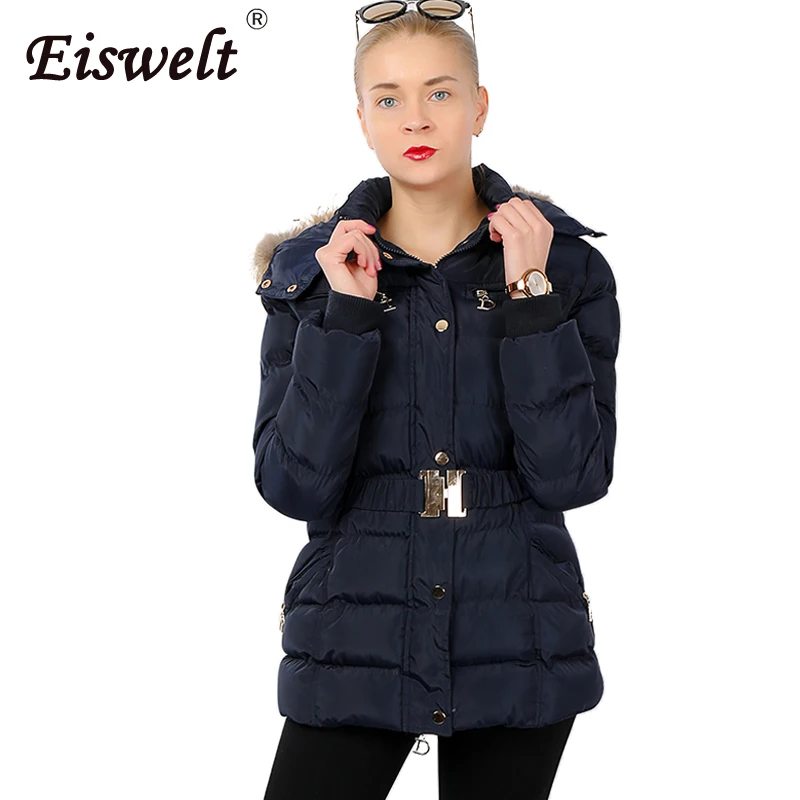 Супер теплая хлопковая стеганая парка Женское пальто с пряжкой Тонкая зимняя