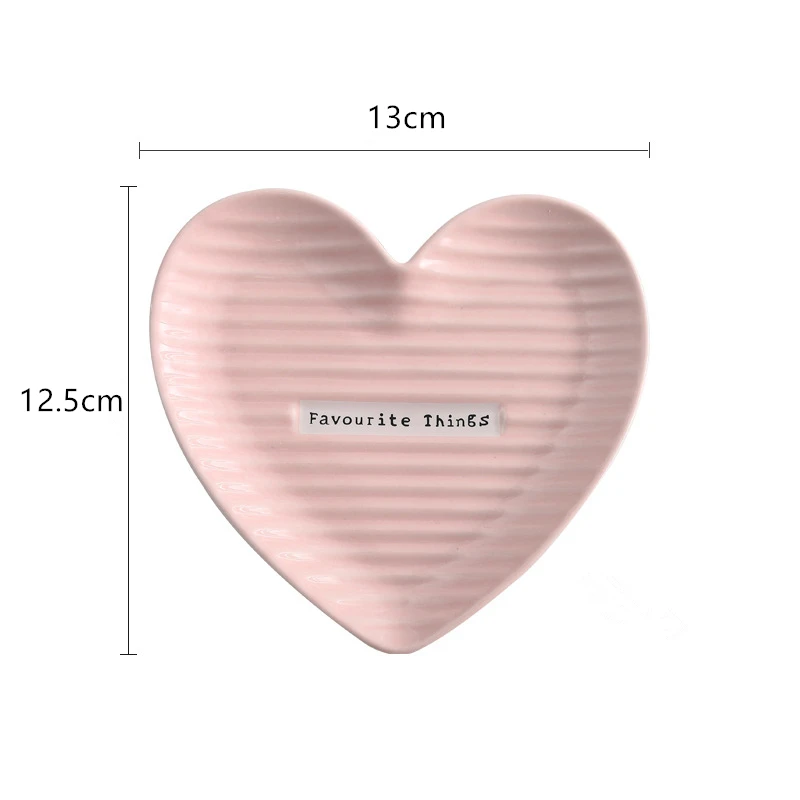 Pink Small Посуда в форме сердца, керамическая обеденная тарелка, фарфоровая десертная тарелка, столовая посуда, тарелка для торта, набор тарелок для свадьбы - Цвет: Pink Small