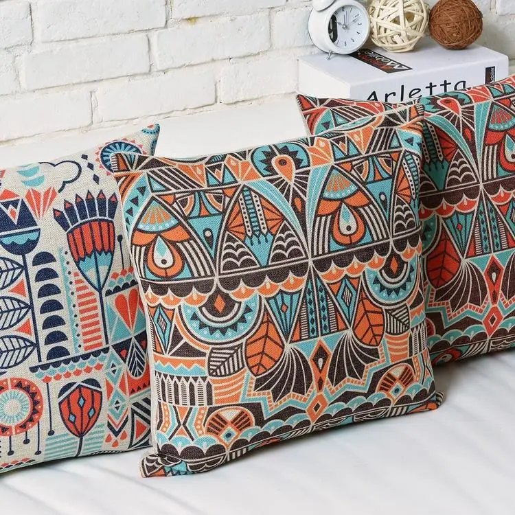 Скандинавские Современные Геометрические богемные полосы льняная Подушка