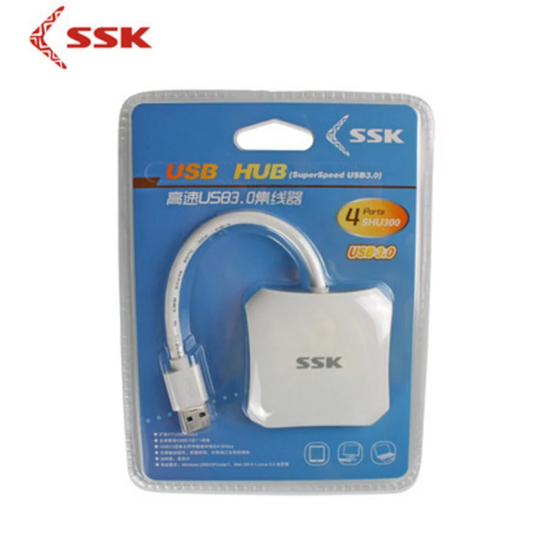Концентратор Ssk shu300 usb3.0 с четырьмя портами высокоскоростной разветвитель для