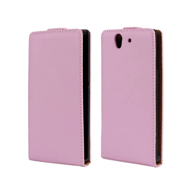 Pink Раскладушка чехол для телефона кожаный чехол для sony Xperia Z C6602 C6603 Магнитная Адсорбция кобура с пряжкой Флип coevr чехол - Color: Pink
