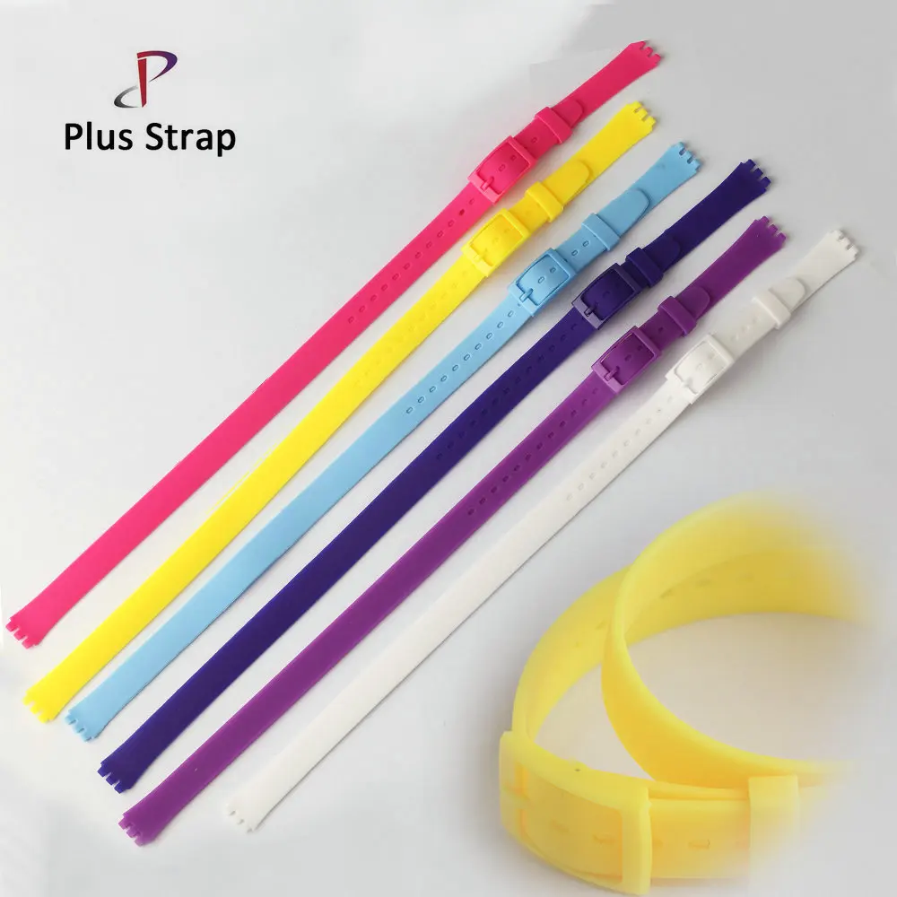 Плюс ремешок запястья 12 для часов мм Swatch LP131 LW134C Замена Мягкие силиконовые