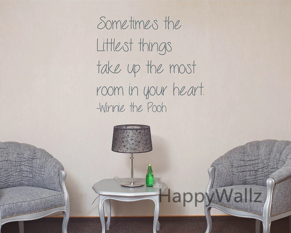 

Winnie The Pooh Quote Wall Sticker Littlest Things Take Up The Most Room In Your Heart Wall Decals DIY Wall Art Sticker Q74
