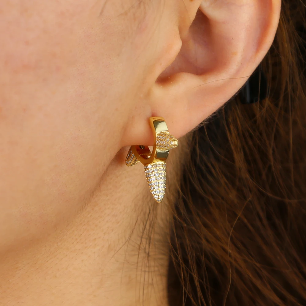 Женские серьги кольца в стиле панк круглые ювелирные украшения с белым