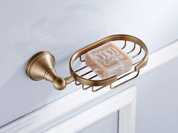 Бесплатная доставка Античная бронзовая отделка латунная корзина для мыла