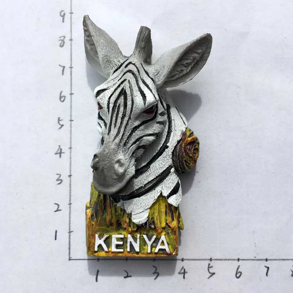 

NEW Africa Kenya Fridge Magnets 3D Resin Handmade Zebra Refrigerator Magnetic Stickers Travel Tourism Souvenirs Gift