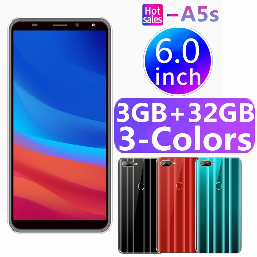 Оригинальные смартфоны A5s 3g ram 32G rom 6 0 дюймов Android разблокирована 8 МП мобильные
