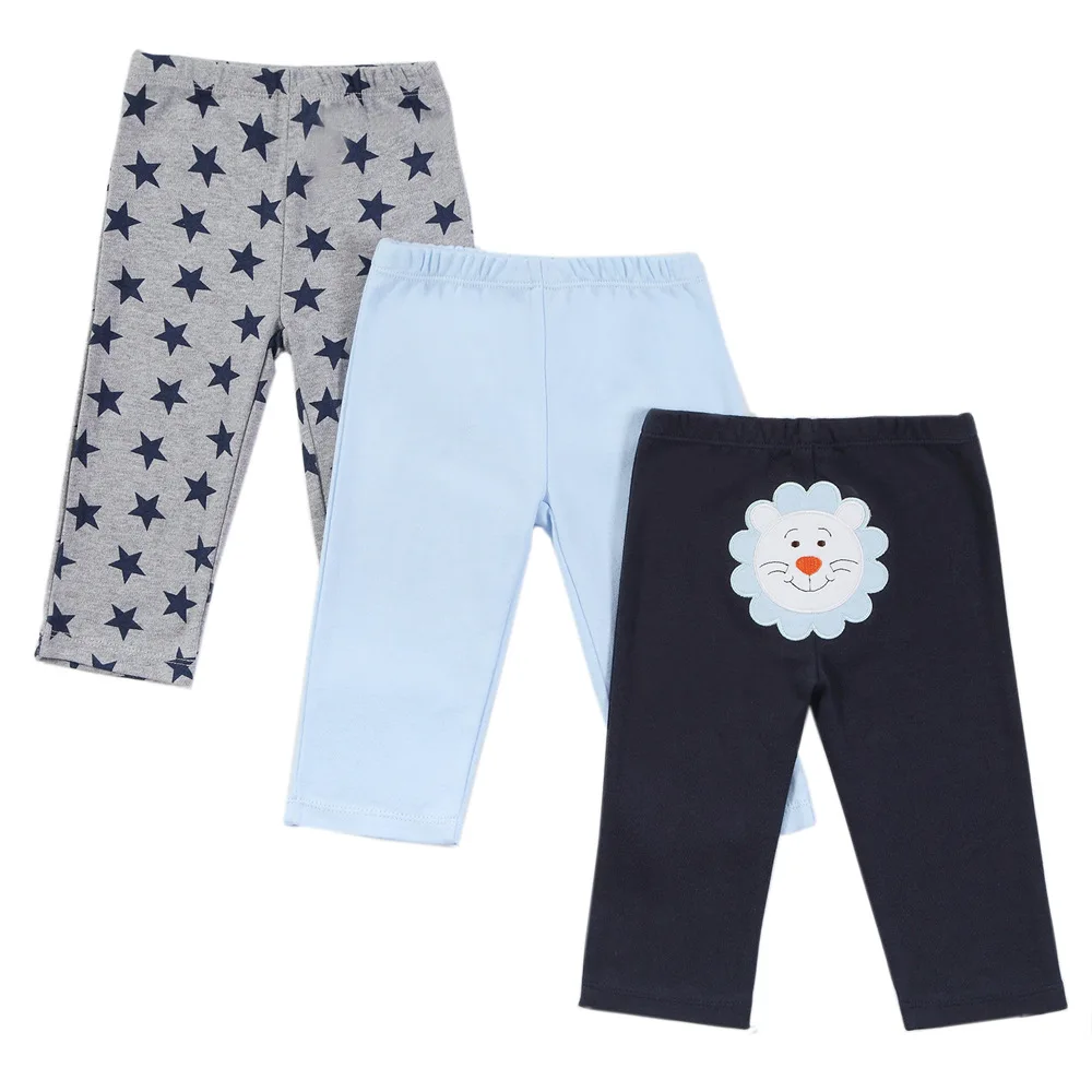 Детские штаны леггинсы для мальчиков с мультяшной вышивкой брюки из 100% хлопка