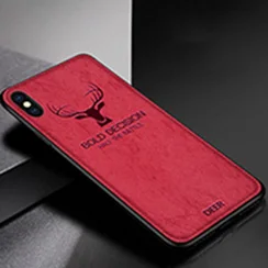 A Тканевый чехол для телефона с лосем для iPhone XS Max SX XR чехол для iPhone 7 8X6 6S Plus тканевый чехол для телефона задняя крышка - Цвет: A