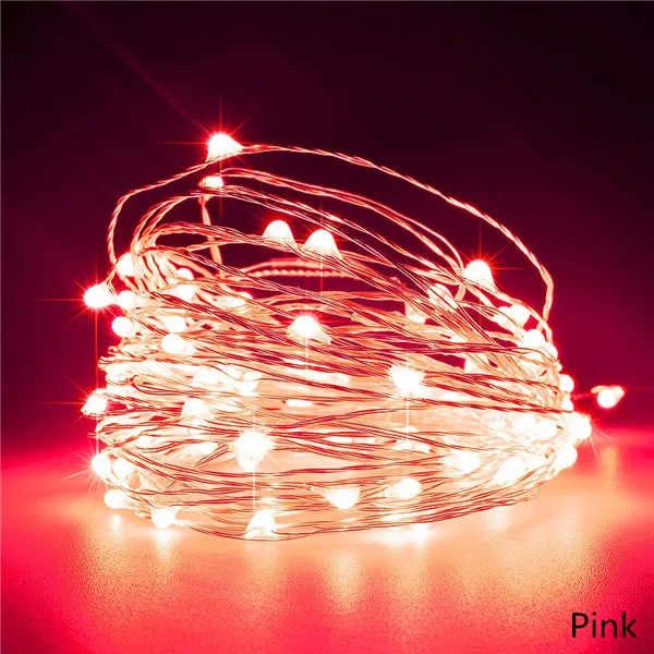 pink 1/2 м светодиодный светильник на батарейках, украшения для дня рождения, Детские свадебные украшения, рождественские вечерние украшения для дома - Цвет: pink