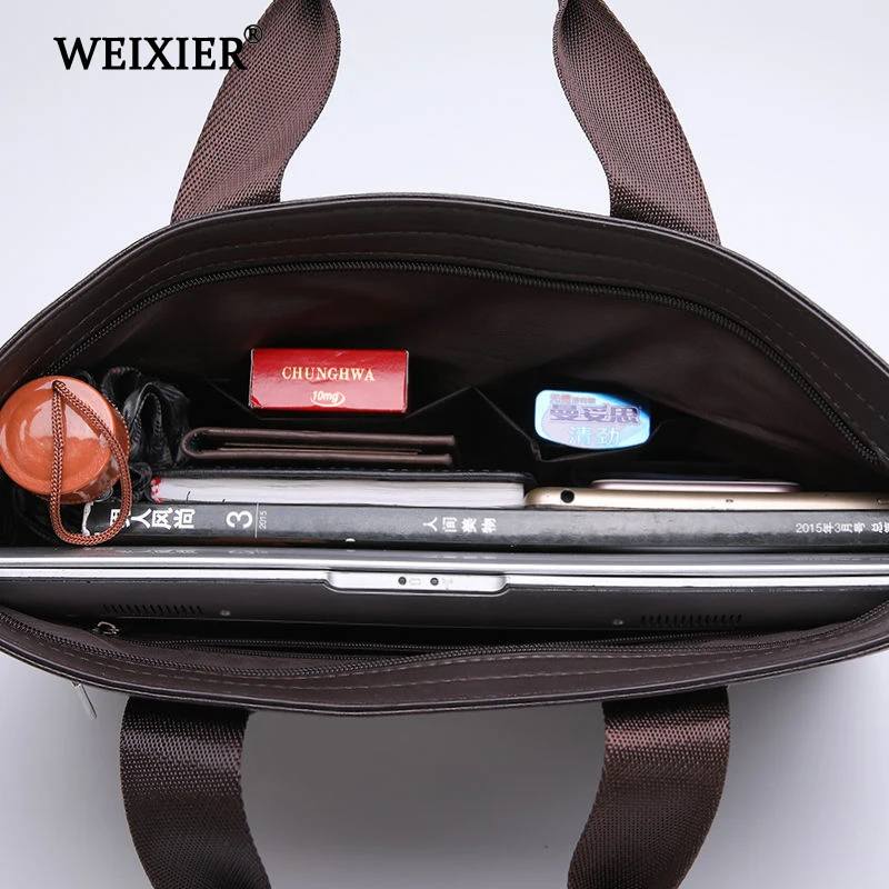 WEIXIER, мужские сумки из искусственной кожи на плечо, модные деловые сумки, сумки, черная сумка для мужчин, для документов, мужские кожаные портфели для ноутбука, сумка