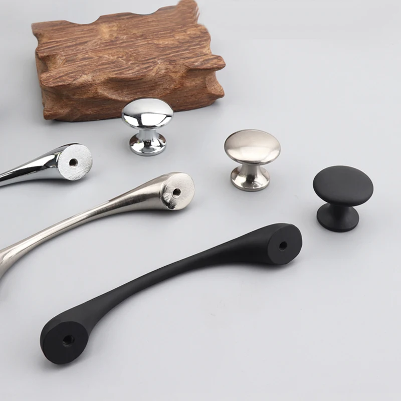 Ручка для ящика шкафа AOBT хромированная матовая черная изогнутая ручка