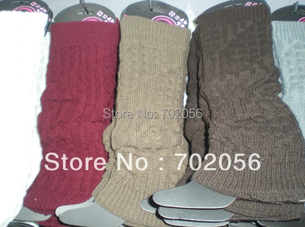 2016 Solid Winter Knit twist Crochet Acrylic Leg Warmers Boot Covers  Women Dance wear 24 pairs/lot #3403