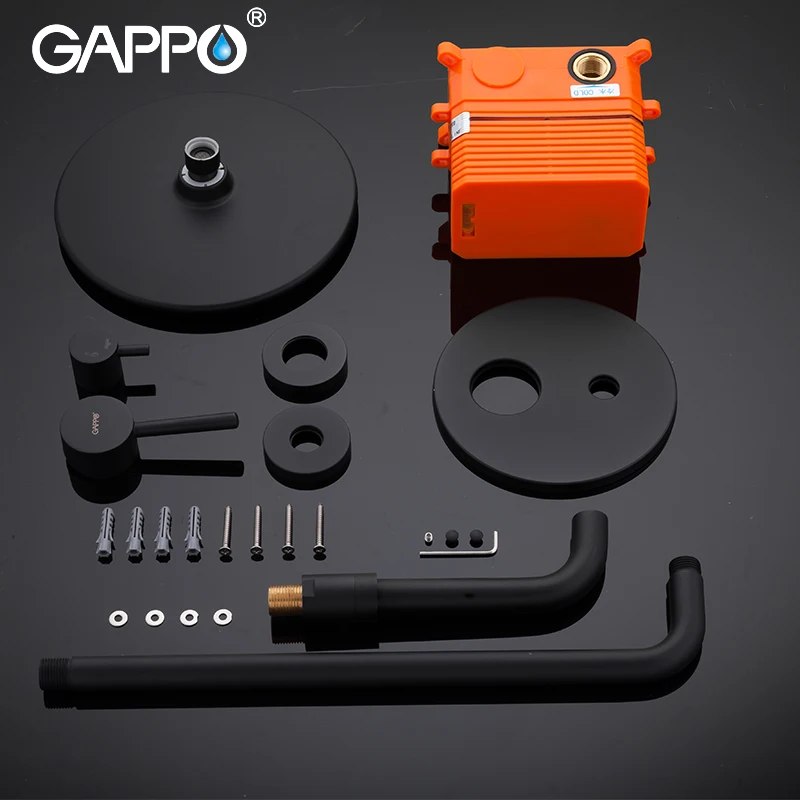 Смеситель для душа GAPPO душевая система водопад ванной комнаты скрытый душ черный