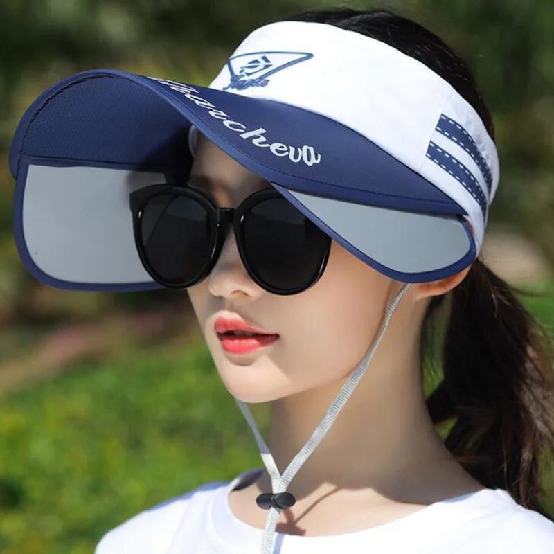 Новая Выдвижная шляпа для женщин летняя пустая Солнцезащитная однотонная шляпы