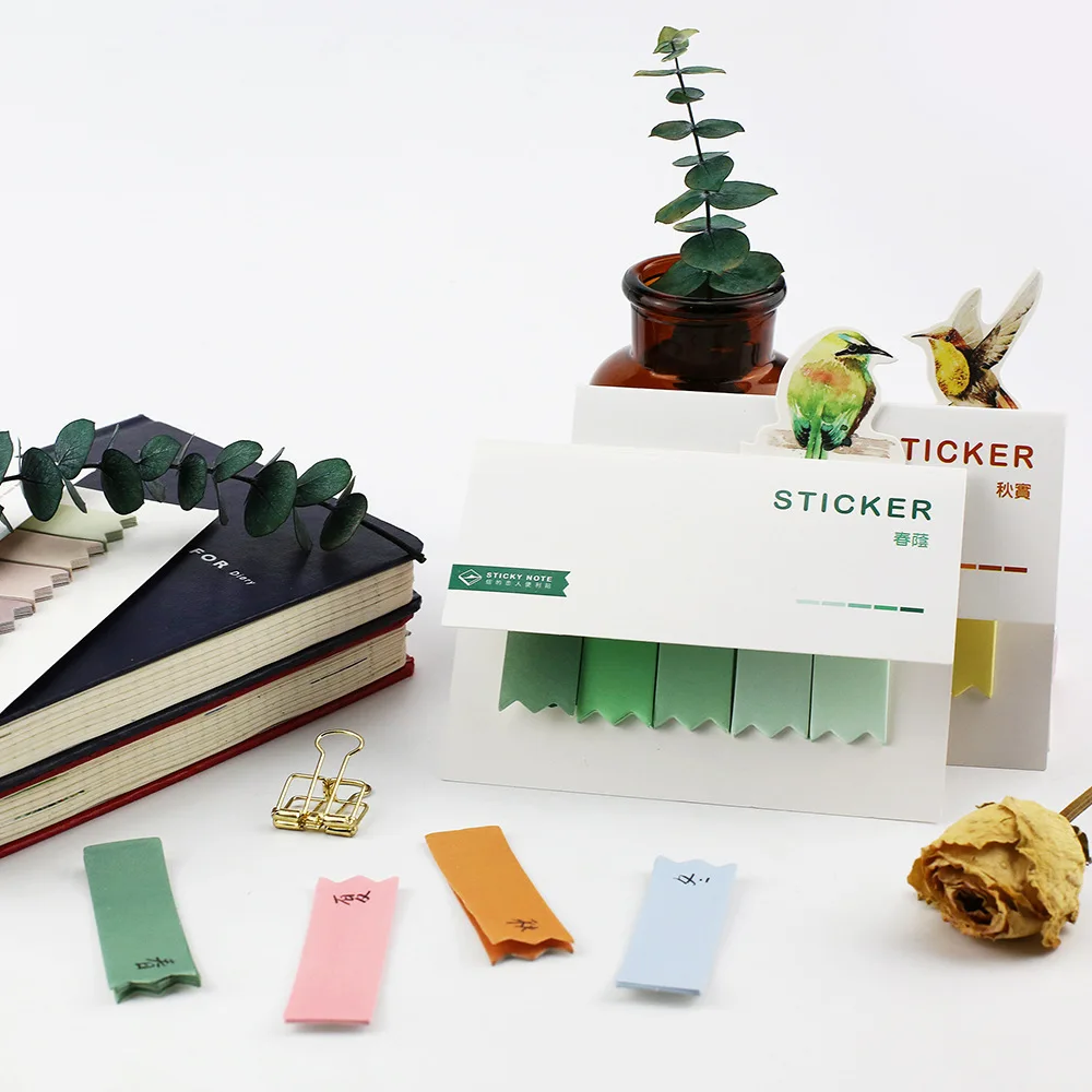 8 шт Радуга Цвет стикеры четыре сезона Memo Pad бумаги для заметок на клейкой основе