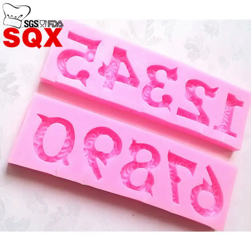 Красивая силиконовая форма с арабскими цифрами для помадки шоколада конфет