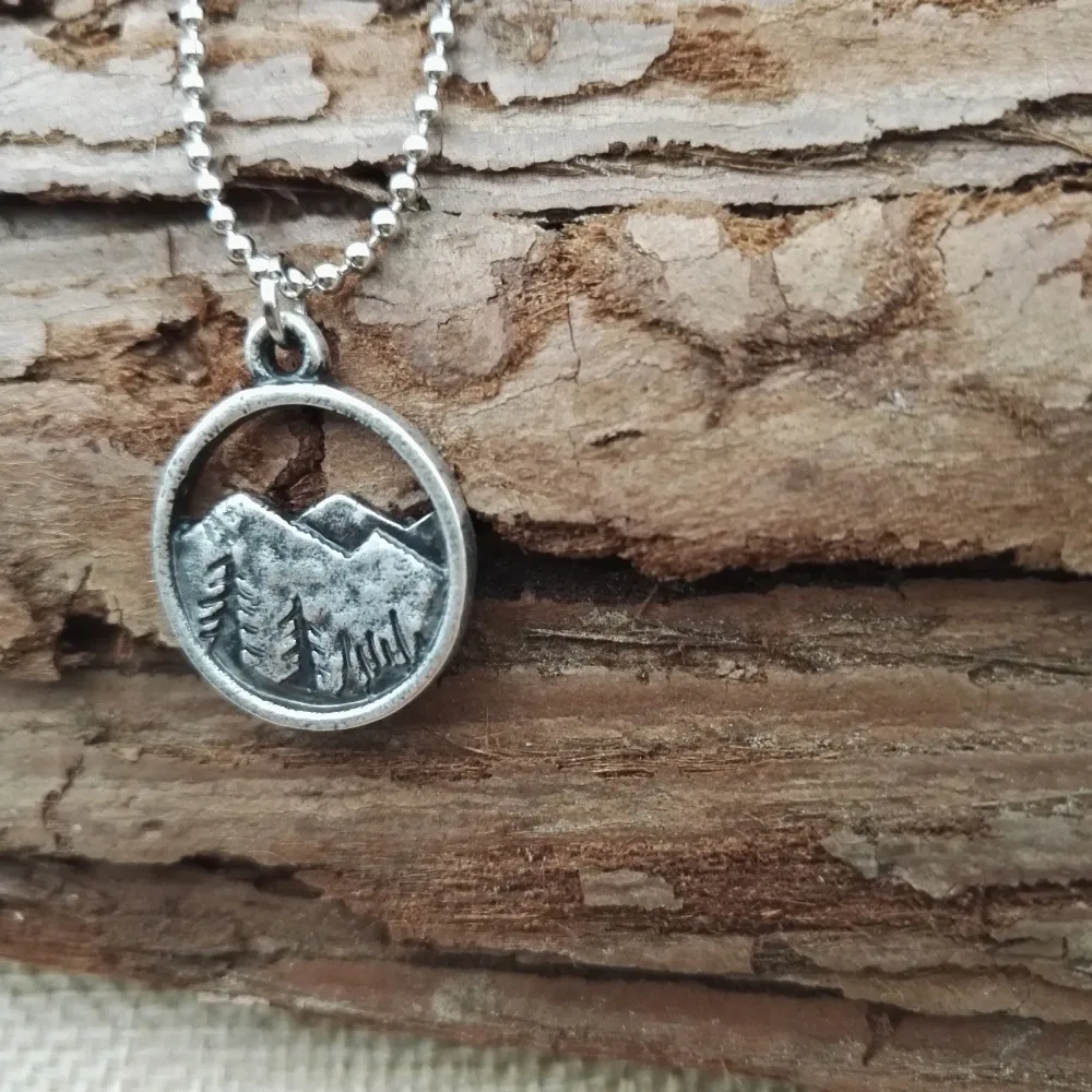Комплект из 1 предмета Горный подвеска с пейзажем природы круг кулон любителей