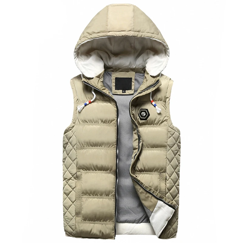 Куртка без рукавов жилет Для мужчин хлопок теплый отдыха пальто осень-зима Новое