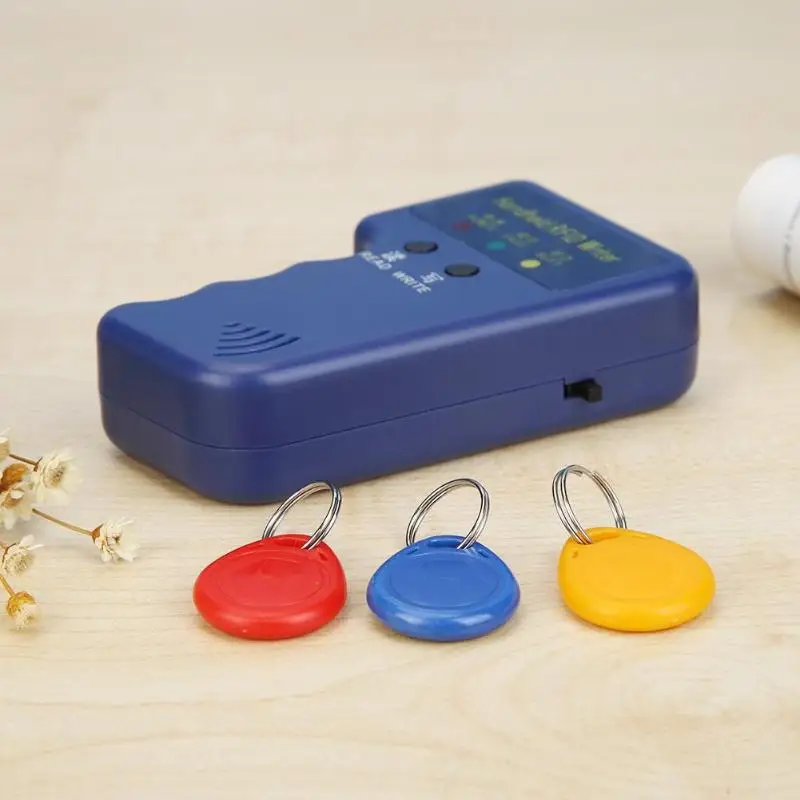 Черный/синий Дубликатор ключей Ручной 125 кГц RFID ID карта копировальный писатель