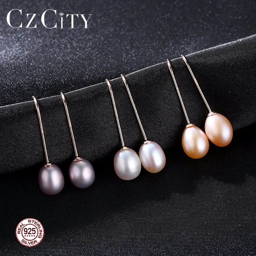 Модные серьги с жемчугом CZCITY серебряные ювелирные изделия для женщин и девушек