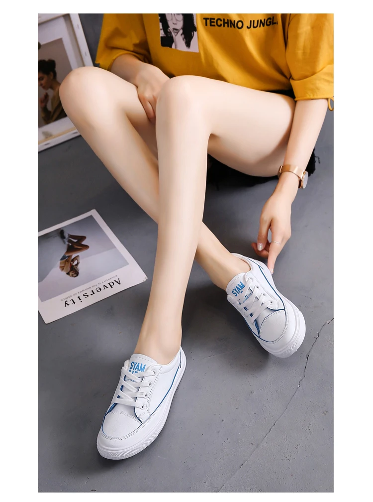 New Designer White Casual Sneakers Women Shoes PU Leather Canvas Sneakers Female Autumn Tenis chaussures femme Dropshipping