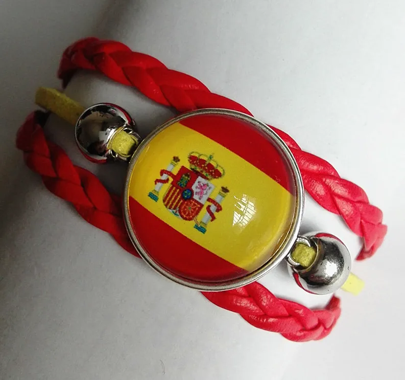 24 шт./лот браслет с драгоценными камнями Национальный флаг США Бразилия