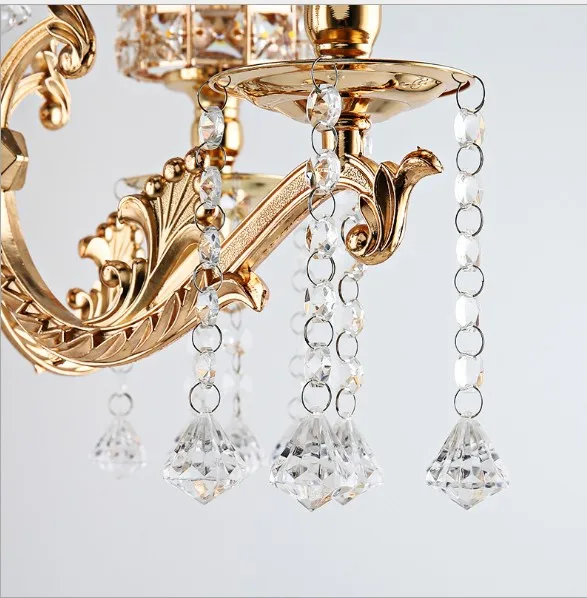 Золотая подставка для свечей с 5 ручками Хрустальный подсвечник высокие