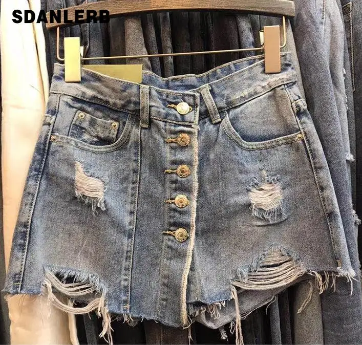 Женская однобортная джинсовая мини юбка летние облегающие джинсовые юбки