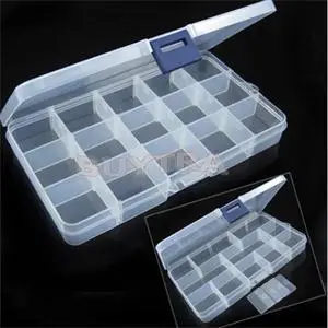 Пластиковая 15 отделений регулируемая коробка для ювелирных изделий Органайзер