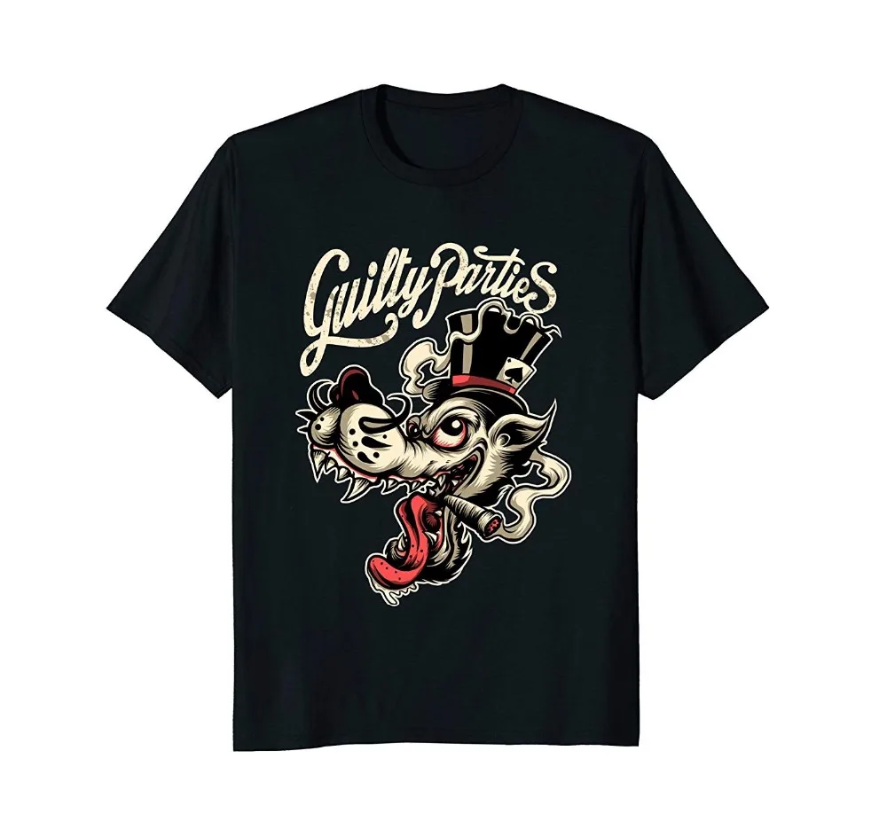 Модные новые футболки мужские Rockabilly Greaser Wolf | Мужская одежда