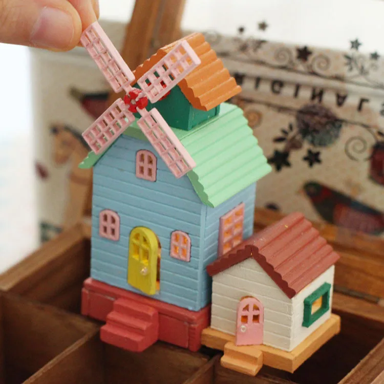 Модель кукольного домика сделай сам со стеклянным шаром деревянная миниатюрная