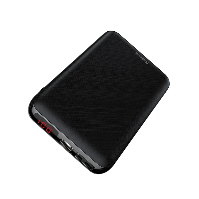 Черный Baseus 10000 мАч USB PD 3A быстрая зарядка банк питания для iPhone Xs Max usb зарядка банк питания для Samasung Xiaomi huawei банк - Цвет: Черный