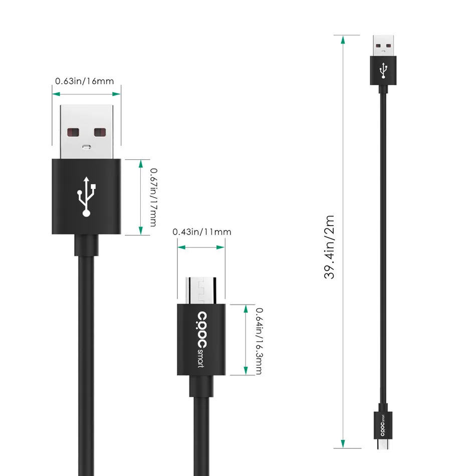 Кабель Micro USB CRDC QC 2 0/3 0 высокоскоростной кабель для быстрой зарядки 25 м 5 1