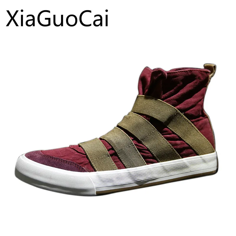 Brand Fashion New Style Men Canvas Shoes High Top Hook &amp Loop Casual Srping Sneakers for Students Drop Shipping X7 35 |