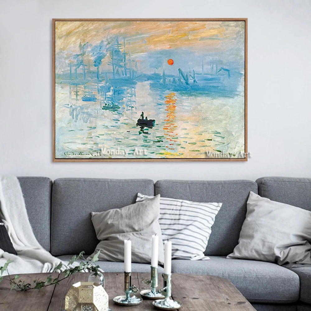 Арист Ручная роспись современный Импрессионизм Monet Wild Poppy Field Sunrise пейзаж холст
