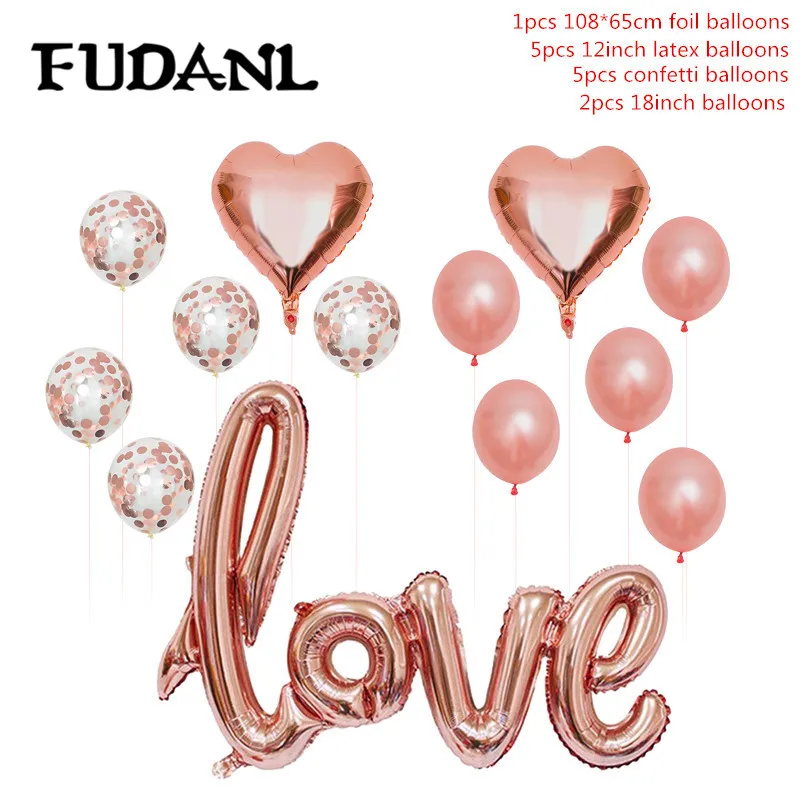 Rose Gold Style 3 Розовое золото Воздушные шары из фольги с надписью «Любовь» 12 дюймов воздушный шар "Конфетти" на день рождения Свадебная вечеринка украшения День Святого Валентина подарок брак Декор - Цвет: Rose Gold Style 3