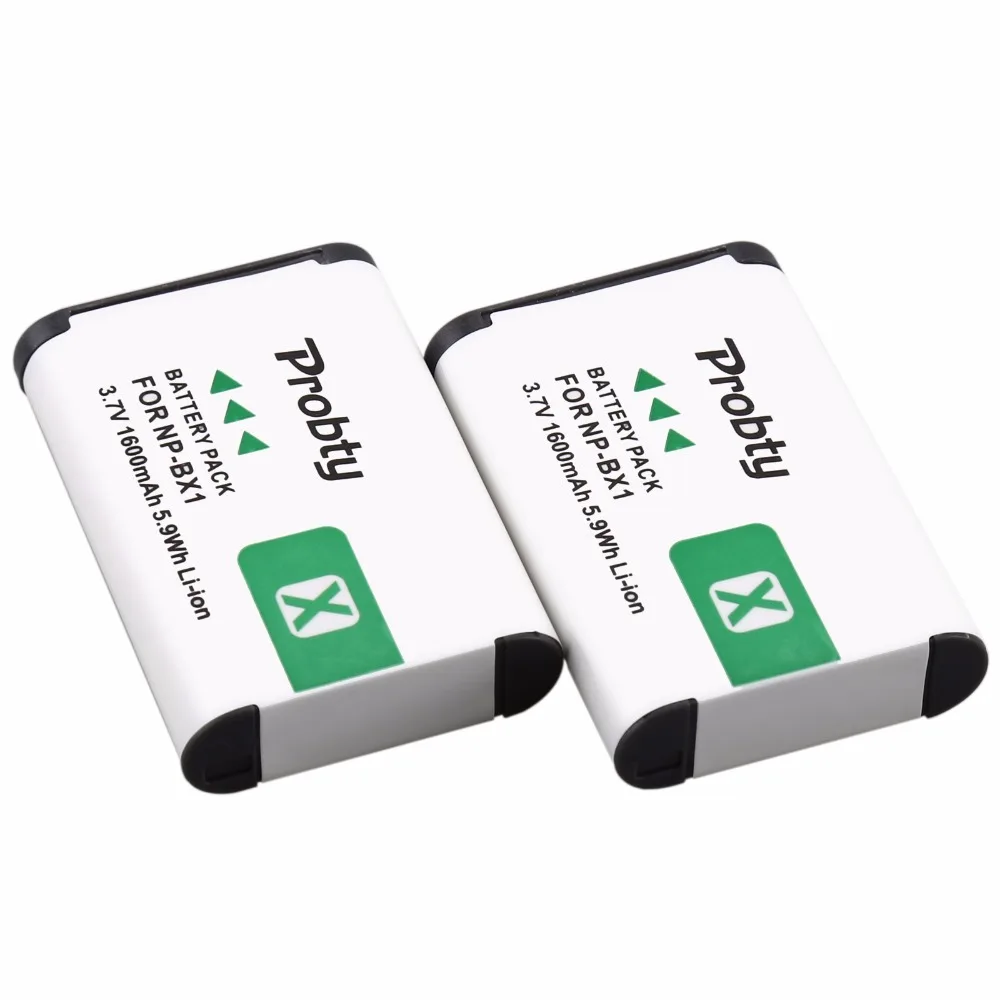 

2Pcs PROBTY NP-BX1 NP BX1 NPBX1 Battery for Sony WX300 HDR-AS10 AS15 AS30V AS100V AS100VR CX240 MV1 RX100 HX50V HX300 RX1 Camera