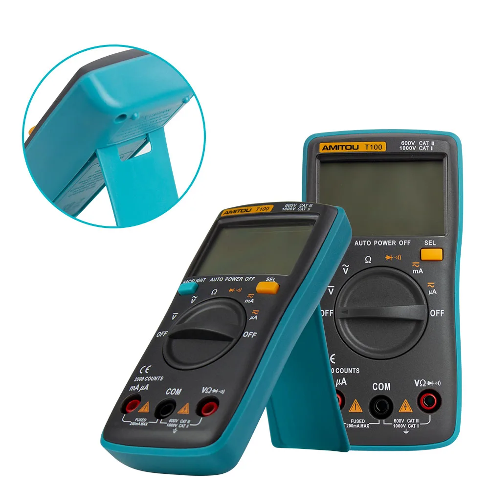 Цифровой мультиметр с непрерывной подсветкой T100 переменный/постоянный ток