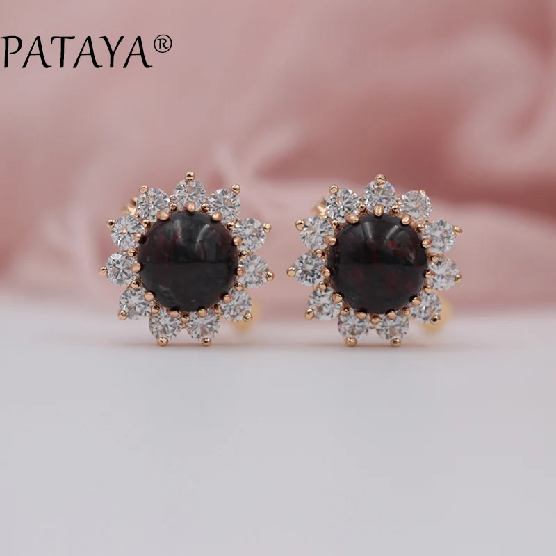 Серьги подвески из розового золота 585 пробы с натуральным камнем|earrings 585|natural stone