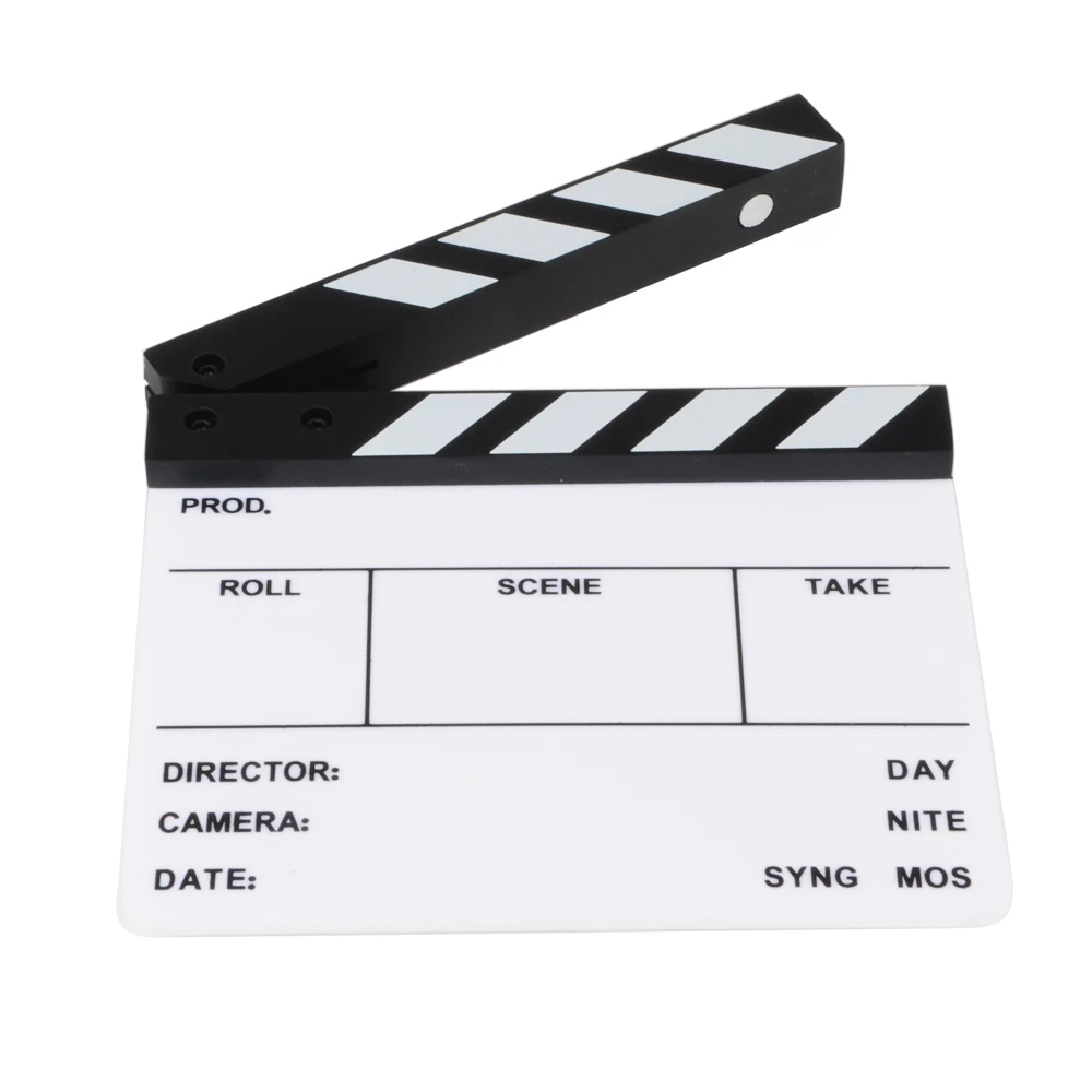 Director Video Acrylic Clapboard Dry Erase TV Film Movie Clapper Board Slate with Color Sticks (6.3x5.5" /16x14cm) images - 6
