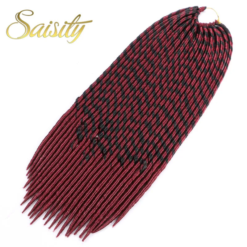 Saisity искусственные локоны в стиле crochet волосы для наращивания косички синтетические вязанные косички дредлок Африканский твист 1" 18" 24 пряди/упаковка