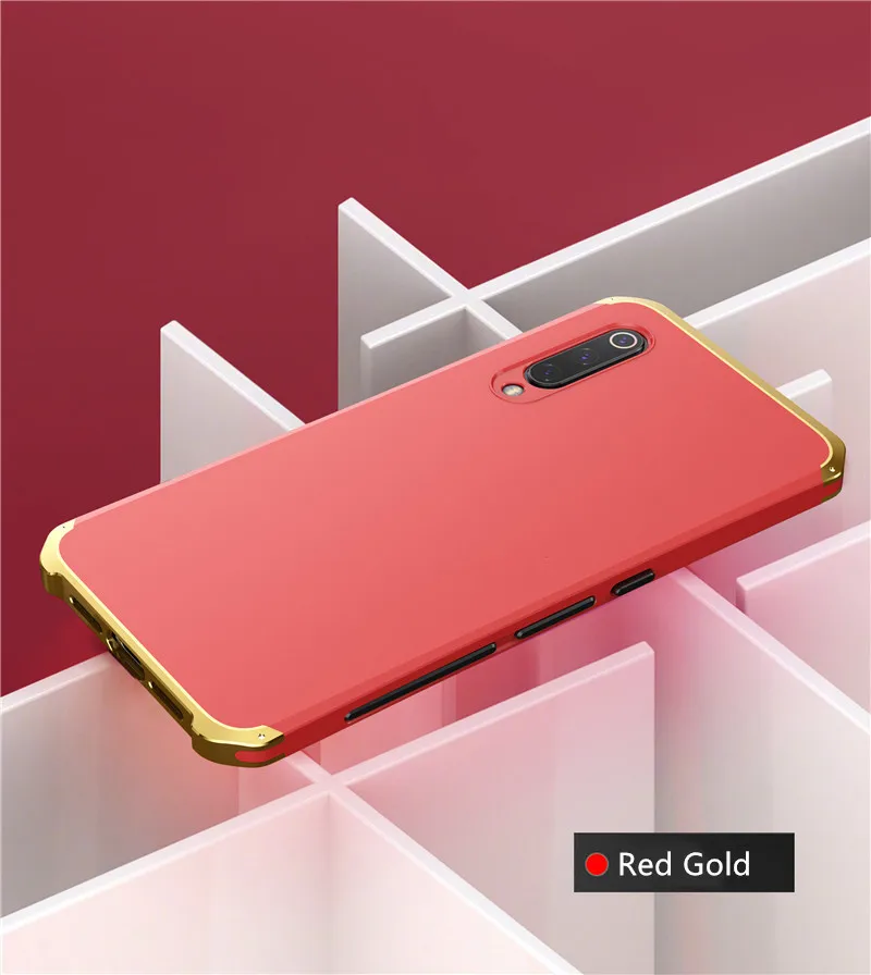 Роскошный металлический защитный жесткий чехол из поликарбоната для XiaoMi 9 9se RedMi Note 7 Алюминиевый противоударный защитный бампер для XiaoMi XioMi 8 8se чехол - Цвет: Red Gold